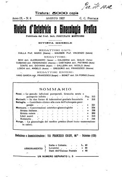 Rivista di ostetricia e ginecologia pratica organo della Societa siciliana di ostetricia e ginecologia