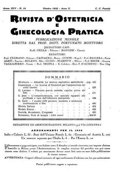 Rivista di ostetricia e ginecologia pratica organo della Societa siciliana di ostetricia e ginecologia