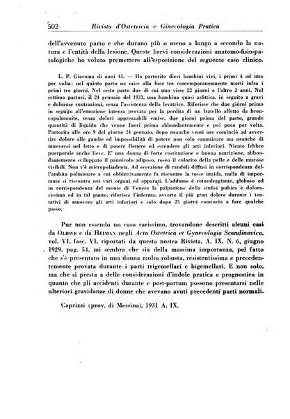 Rivista di ostetricia e ginecologia pratica organo della Societa siciliana di ostetricia e ginecologia