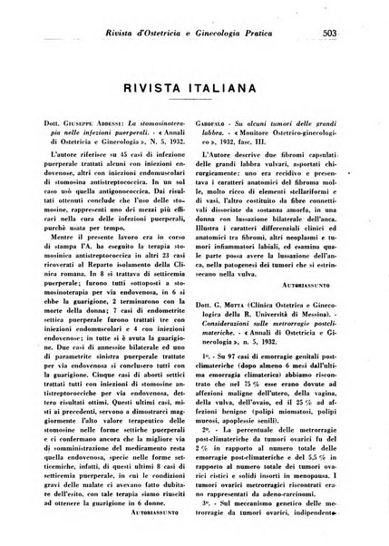 Rivista di ostetricia e ginecologia pratica organo della Societa siciliana di ostetricia e ginecologia