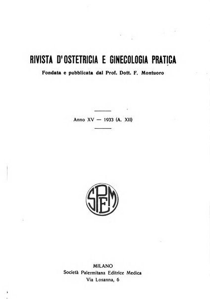 Rivista di ostetricia e ginecologia pratica organo della Societa siciliana di ostetricia e ginecologia