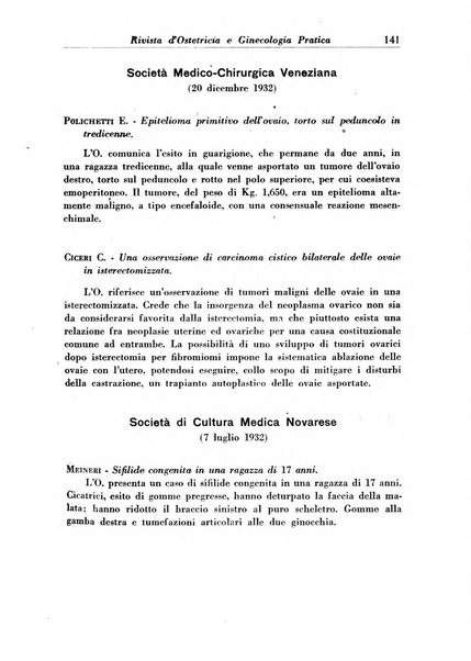 Rivista di ostetricia e ginecologia pratica organo della Societa siciliana di ostetricia e ginecologia