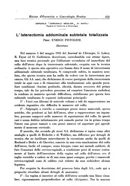 Rivista di ostetricia e ginecologia pratica organo della Societa siciliana di ostetricia e ginecologia