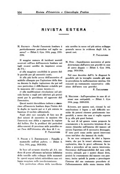 Rivista di ostetricia e ginecologia pratica organo della Societa siciliana di ostetricia e ginecologia