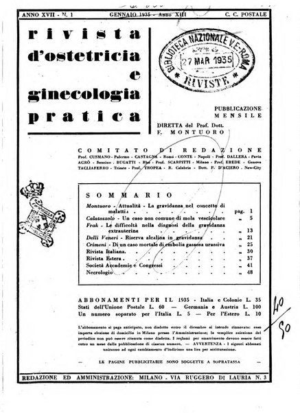 Rivista di ostetricia e ginecologia pratica organo della Societa siciliana di ostetricia e ginecologia