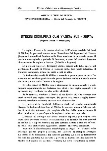 Rivista di ostetricia e ginecologia pratica organo della Societa siciliana di ostetricia e ginecologia