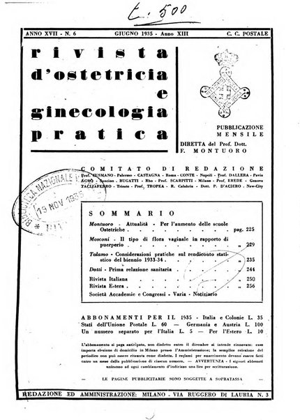 Rivista di ostetricia e ginecologia pratica organo della Societa siciliana di ostetricia e ginecologia