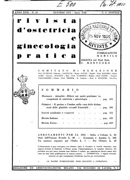 Rivista di ostetricia e ginecologia pratica organo della Societa siciliana di ostetricia e ginecologia