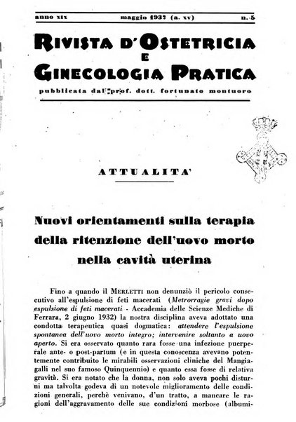 Rivista di ostetricia e ginecologia pratica organo della Societa siciliana di ostetricia e ginecologia