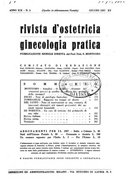 Rivista di ostetricia e ginecologia pratica organo della Societa siciliana di ostetricia e ginecologia