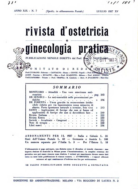 Rivista di ostetricia e ginecologia pratica organo della Societa siciliana di ostetricia e ginecologia