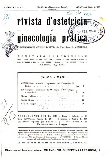 Rivista di ostetricia e ginecologia pratica organo della Societa siciliana di ostetricia e ginecologia