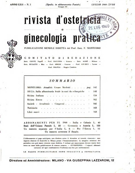 Rivista di ostetricia e ginecologia pratica organo della Societa siciliana di ostetricia e ginecologia