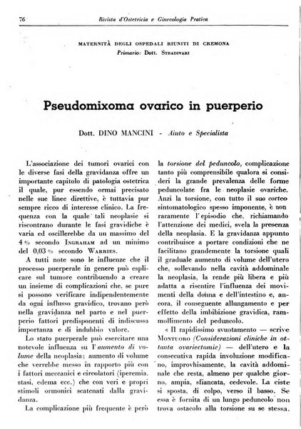 Rivista di ostetricia e ginecologia pratica organo della Societa siciliana di ostetricia e ginecologia