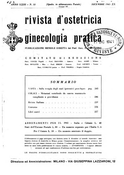 Rivista di ostetricia e ginecologia pratica organo della Societa siciliana di ostetricia e ginecologia