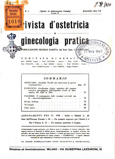 Rivista di ostetricia e ginecologia pratica organo della Societa siciliana di ostetricia e ginecologia