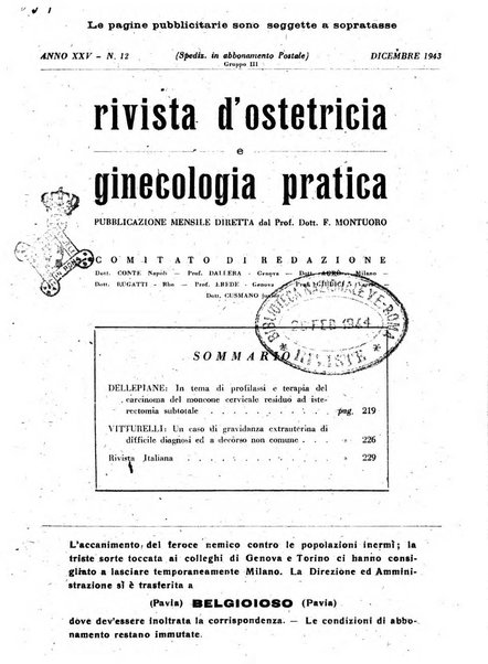 Rivista di ostetricia e ginecologia pratica organo della Societa siciliana di ostetricia e ginecologia