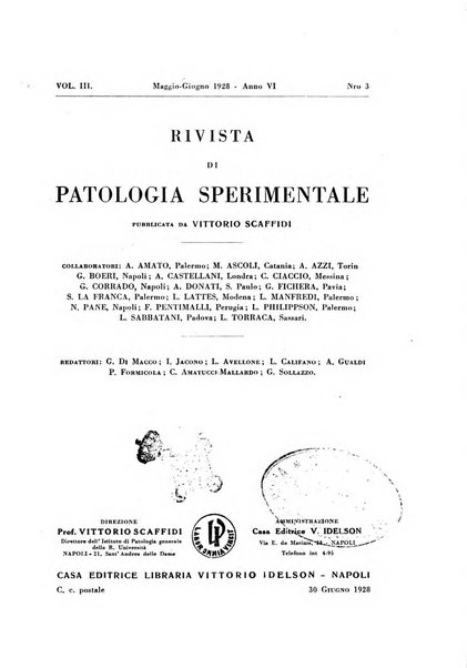 Rivista di patologia sperimentale