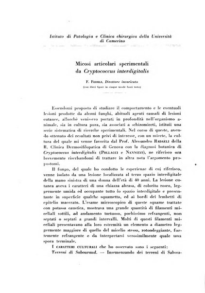 Rivista di patologia sperimentale