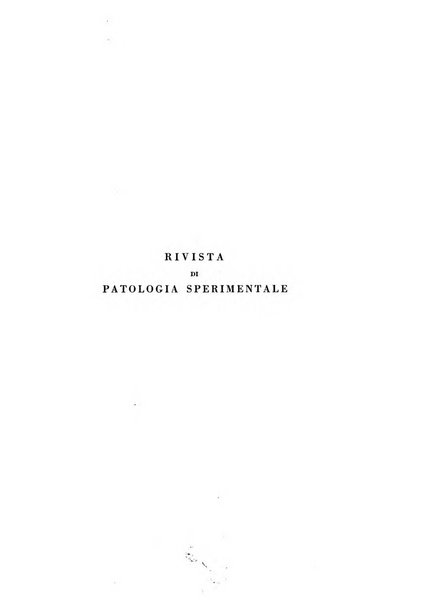 Rivista di patologia sperimentale