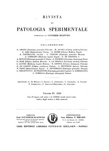 Rivista di patologia sperimentale