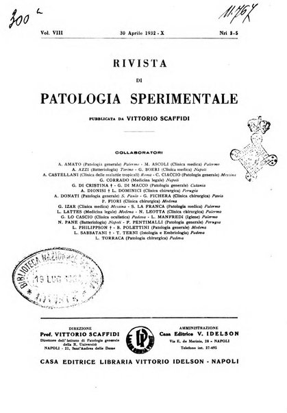 Rivista di patologia sperimentale