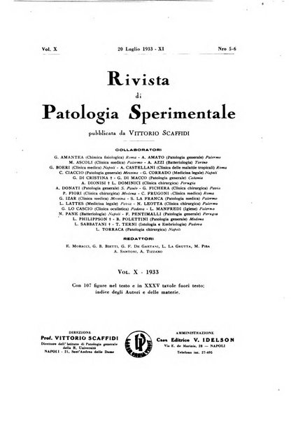 Rivista di patologia sperimentale