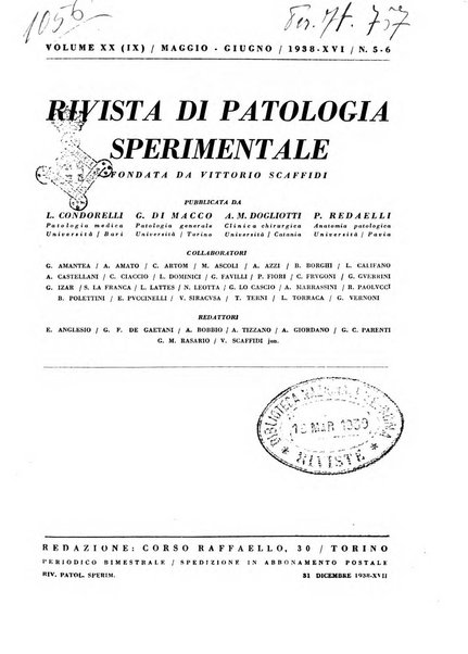 Rivista di patologia sperimentale