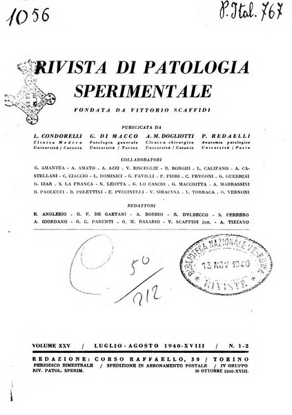 Rivista di patologia sperimentale