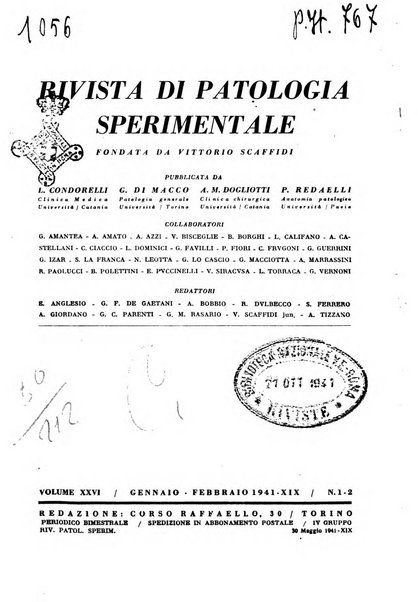 Rivista di patologia sperimentale