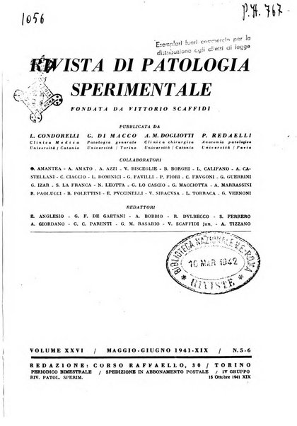 Rivista di patologia sperimentale