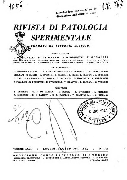 Rivista di patologia sperimentale