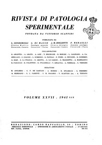 Rivista di patologia sperimentale