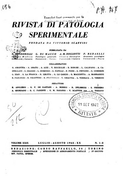 Rivista di patologia sperimentale