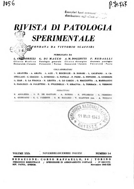 Rivista di patologia sperimentale