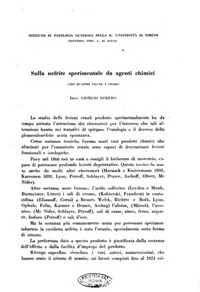 Rivista di patologia sperimentale