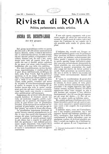 Rivista di Roma politica, parlamentare, sociale, artistica