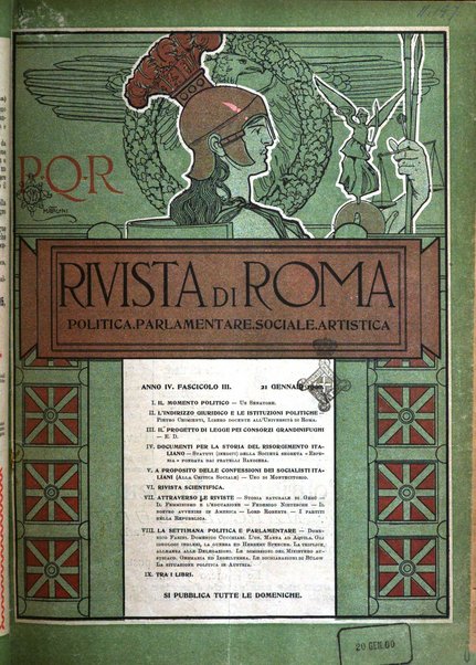 Rivista di Roma politica, parlamentare, sociale, artistica