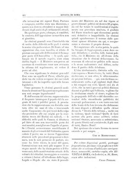 Rivista di Roma politica, parlamentare, sociale, artistica