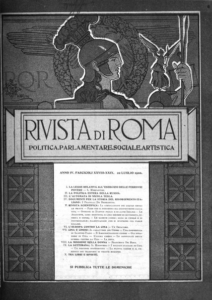 Rivista di Roma politica, parlamentare, sociale, artistica