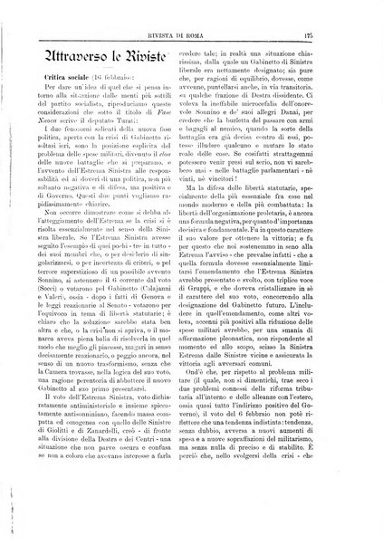 Rivista di Roma politica, parlamentare, sociale, artistica