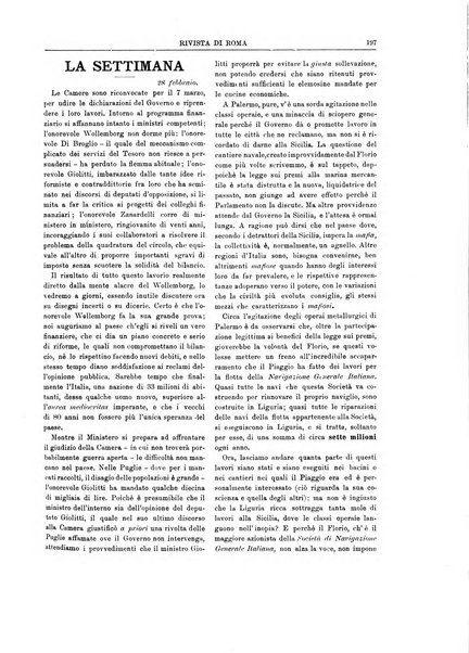 Rivista di Roma politica, parlamentare, sociale, artistica