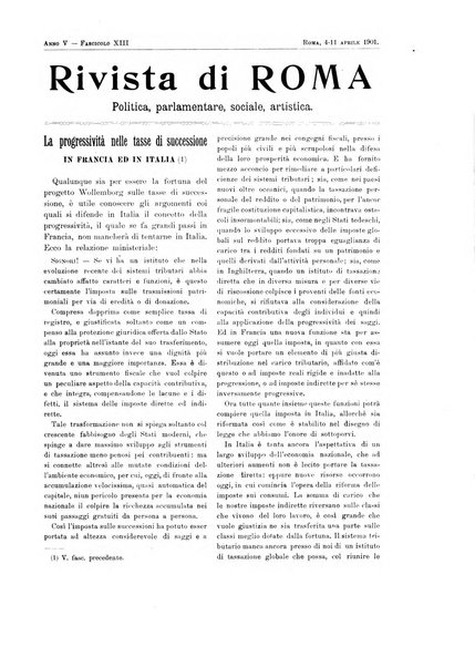 Rivista di Roma politica, parlamentare, sociale, artistica