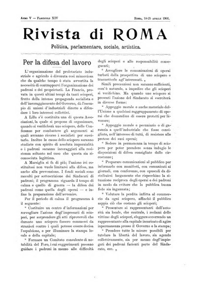 Rivista di Roma politica, parlamentare, sociale, artistica