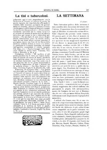 Rivista di Roma politica, parlamentare, sociale, artistica