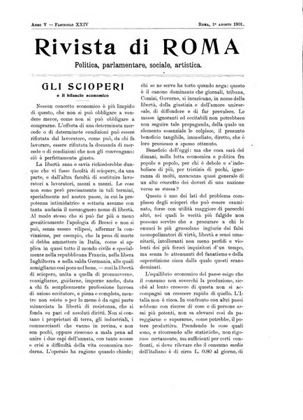 Rivista di Roma politica, parlamentare, sociale, artistica