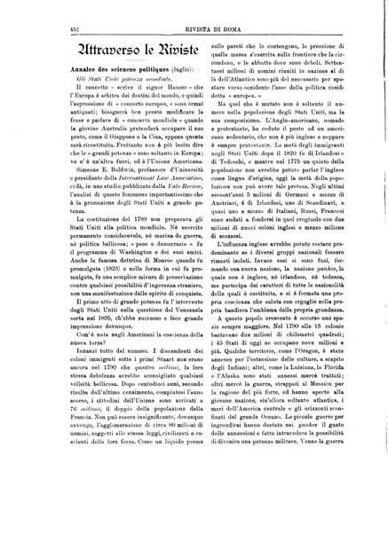 Rivista di Roma politica, parlamentare, sociale, artistica