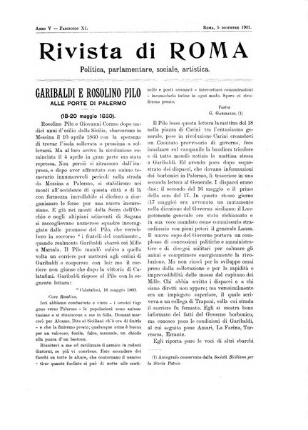 Rivista di Roma politica, parlamentare, sociale, artistica