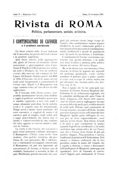 Rivista di Roma politica, parlamentare, sociale, artistica