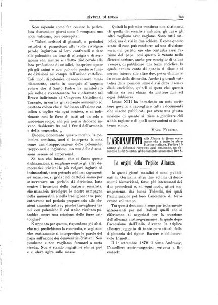 Rivista di Roma politica, parlamentare, sociale, artistica